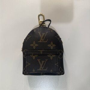 LV Brown Monogram Backpack Charm Key Holder